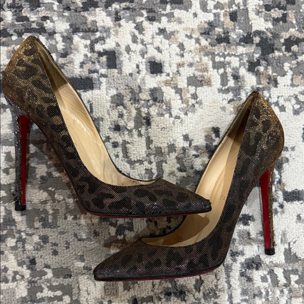 Christian Louboutin Leopard Print Heels with Red Soles
